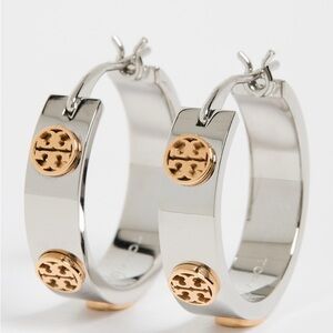 Tory Burch Thin Icon Hoop Earrings